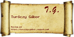 Turóczy Gábor névjegykártya
